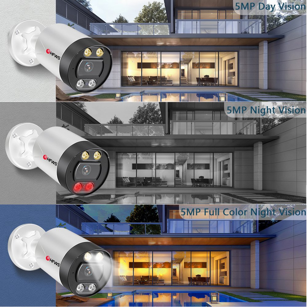 SeeEasy APP Security Camera System 5MP Poe IP Camera 25FPS 16chNvr Color Night Vision Humanoid Detection Waterproof Outdoor Cctv