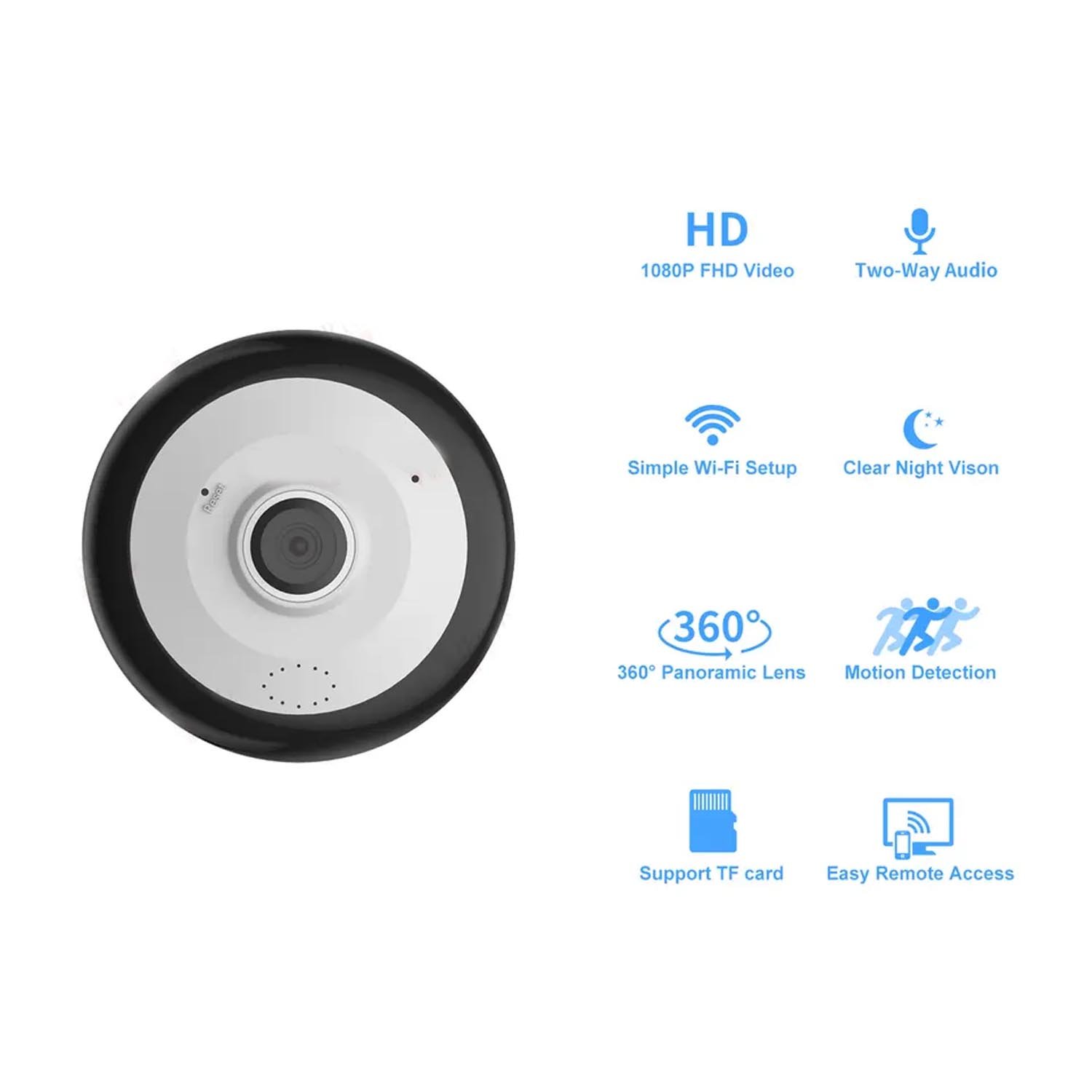 2023 NEW Product 1080P V380PRO Wholesale Home Security Smart Wireless P2P VR 360 Degree Fisheye Wifi Panoramic Camera