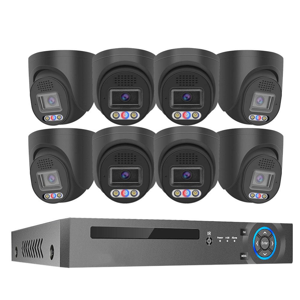 4K 8 Channel 8MP Red and Blue Light Alarm Outdoor Home PoE NVR Kit Cctv Ip Cameras Surveillance Security Camera System
