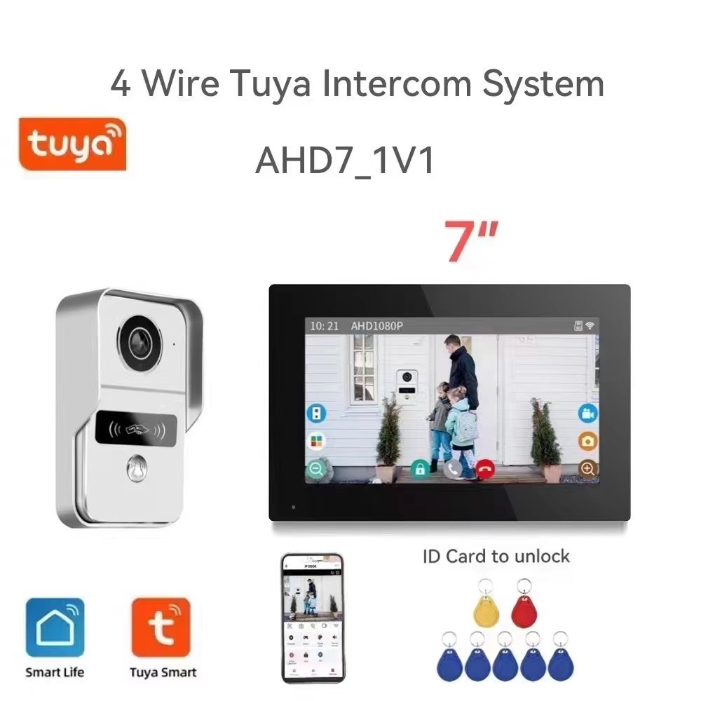AHD 1080P tuya Video intercom system Wireless video intercom smart doorbell surveillance video intercom doorbell