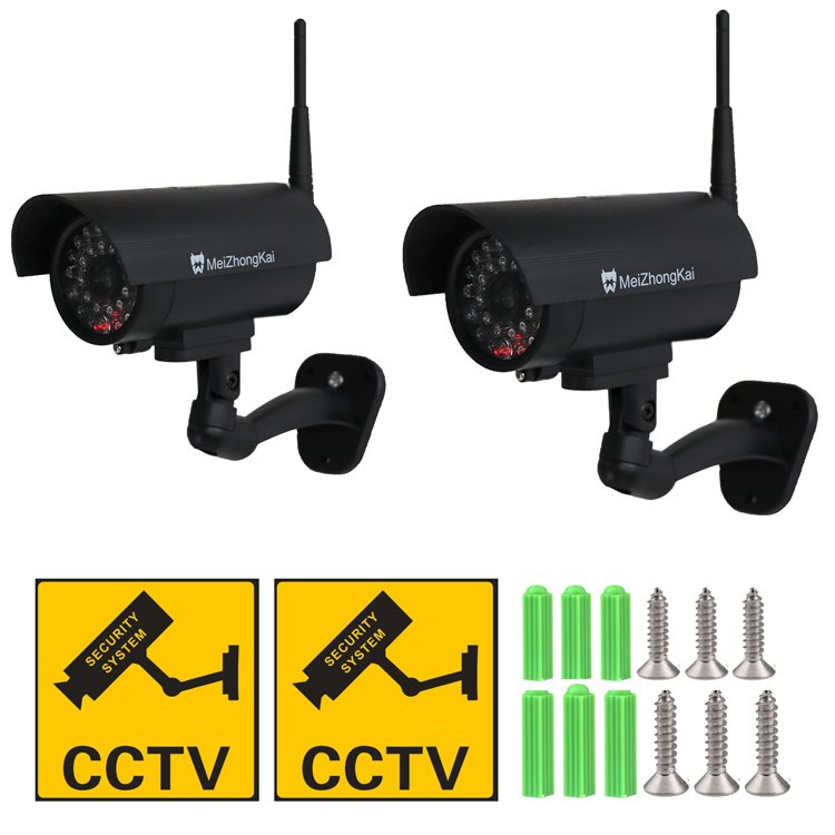 Fake CCTV CameraNight CCTV Surveillance System Flashing Red Light Dummy Security Camera With Realistic Look Recording LEDs