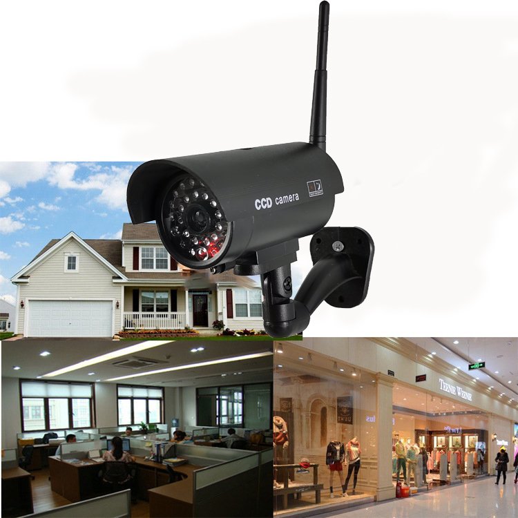 Fake CCTV CameraNight CCTV Surveillance System Flashing Red Light Dummy Security Camera With Realistic Look Recording LEDs