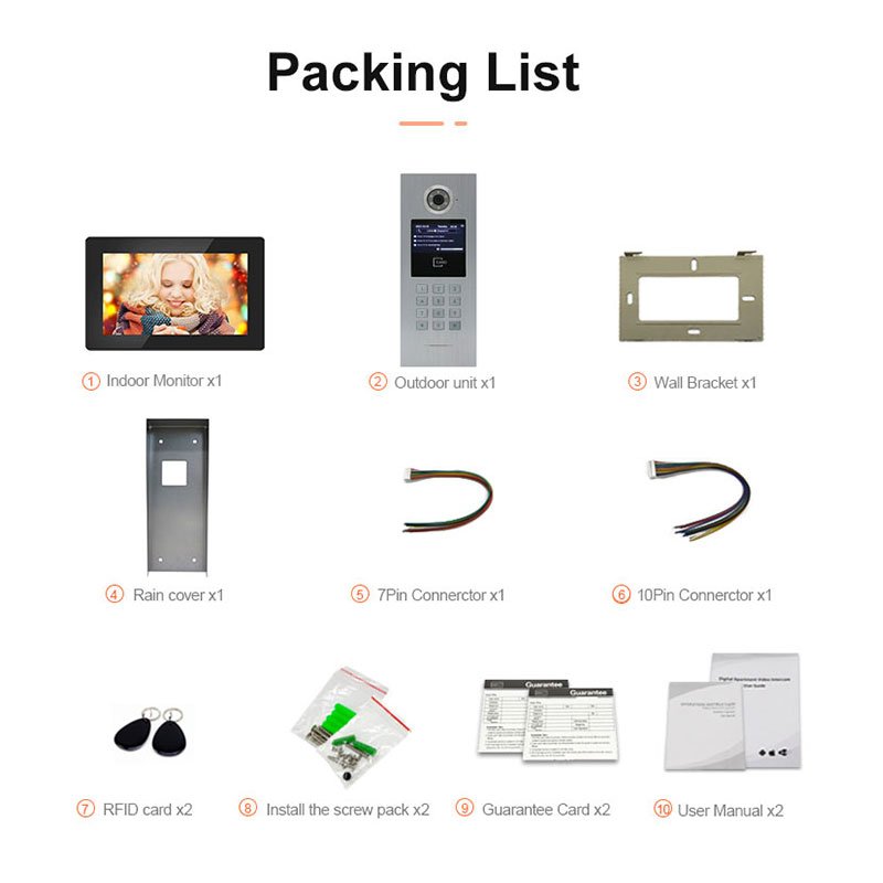 Night Vision Anti-Strike Infrared Video Intercom System Apartment Video Doorphone Intercom Phone System