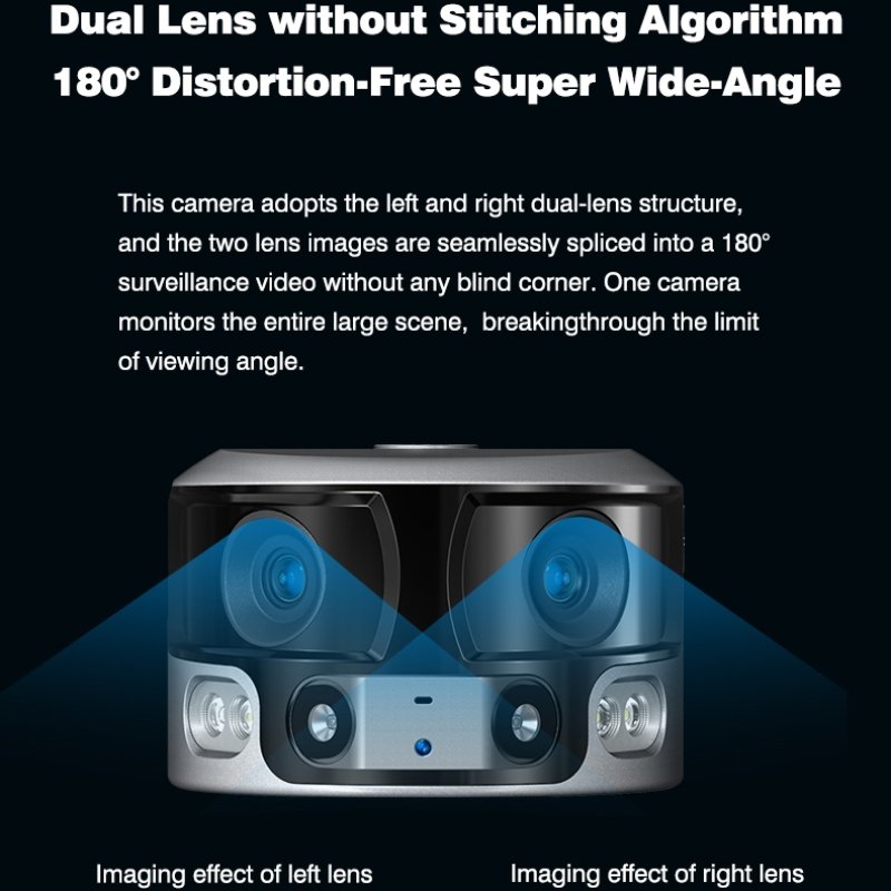 Dual lens Ultra Wide Angle Full Color 4K Solar panel Power Outdoor Lte 4g Sim Card Surveillance Security CCTV Solar Camera
