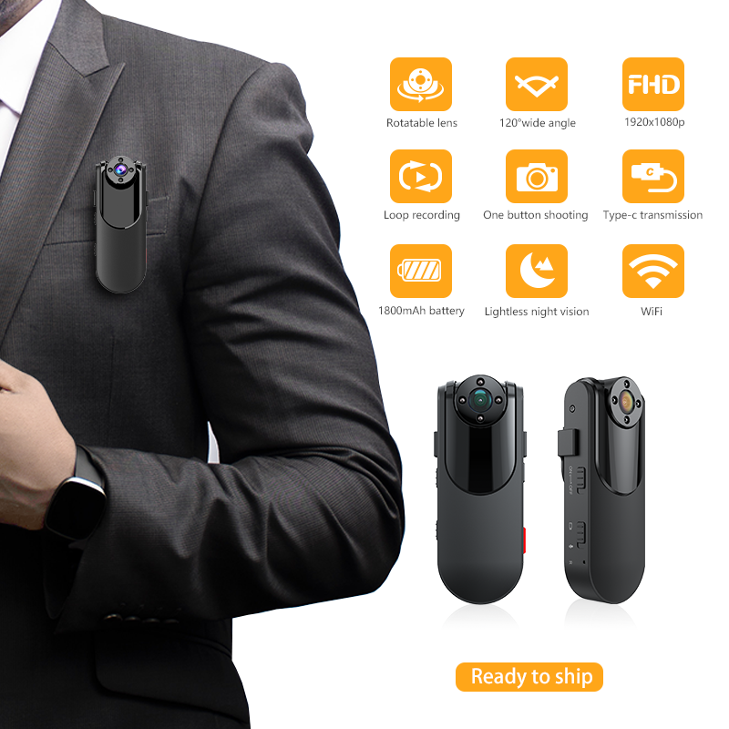 1080P Portable Mini Body Camera Video Recorder Micro Pocket Body Worn Cam for Sport/ Home Office/Work Records