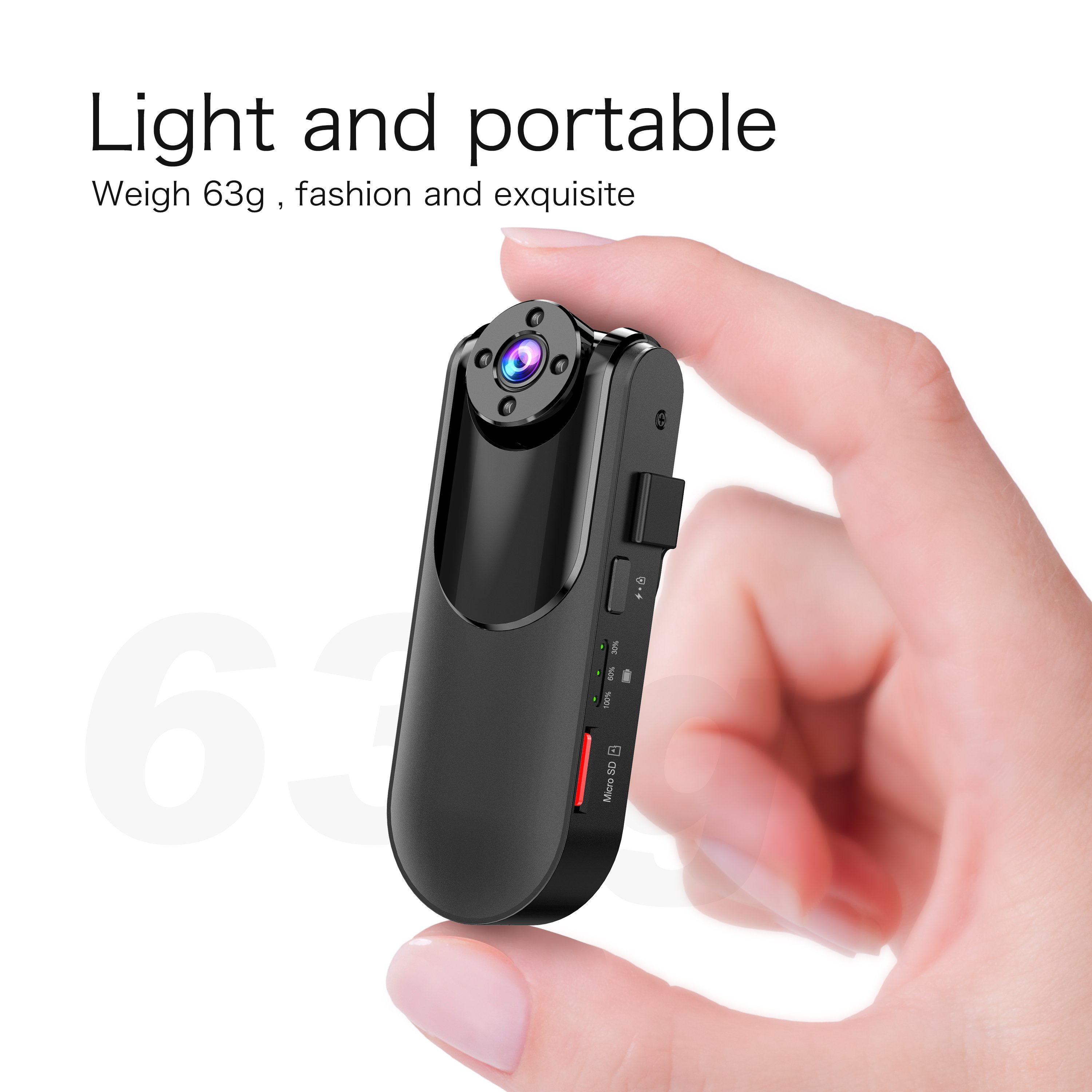1080P Portable Mini Body Camera Video Recorder Micro Pocket Body Worn Cam for Sport/ Home Office/Work Records
