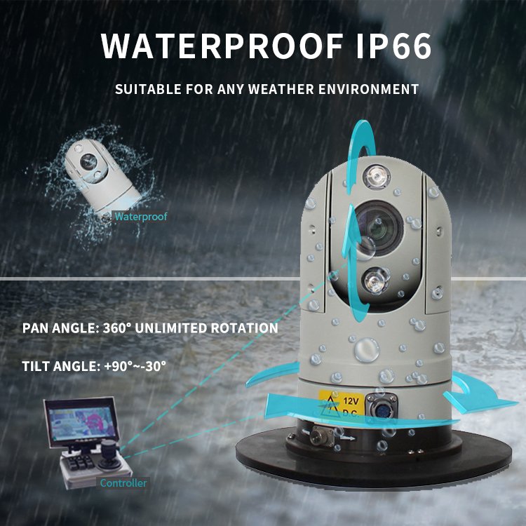 Multi-Functional Waterproof 360 Policecar Security Mdvr Monitoring System Network Magnetic Camera Ir Vehicle Mounted Ptz Camera