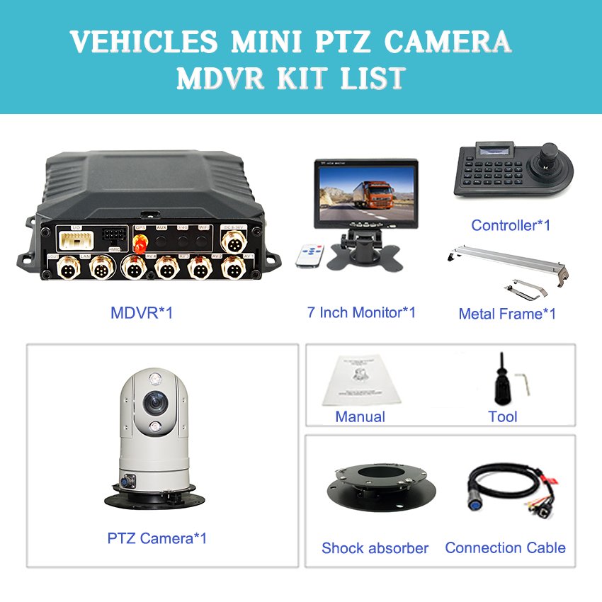 Multi-Functional Waterproof 360 Policecar Security Mdvr Monitoring System Network Magnetic Camera Ir Vehicle Mounted Ptz Camera