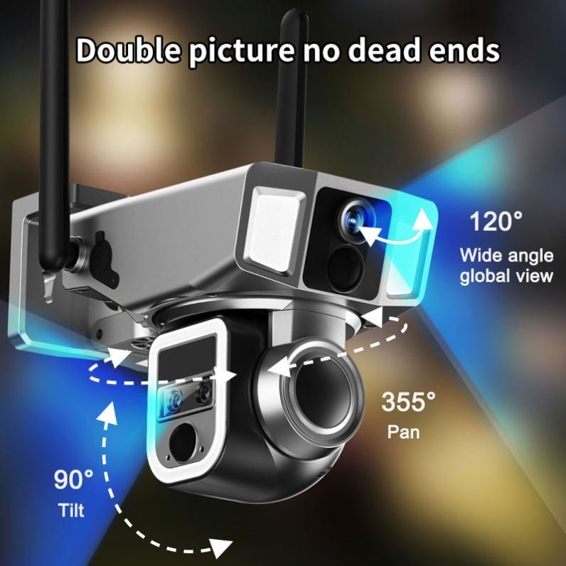 Weatherproof Solar Powered Camera with 5-40M Infrared Range and Manual Tilt Adjustment