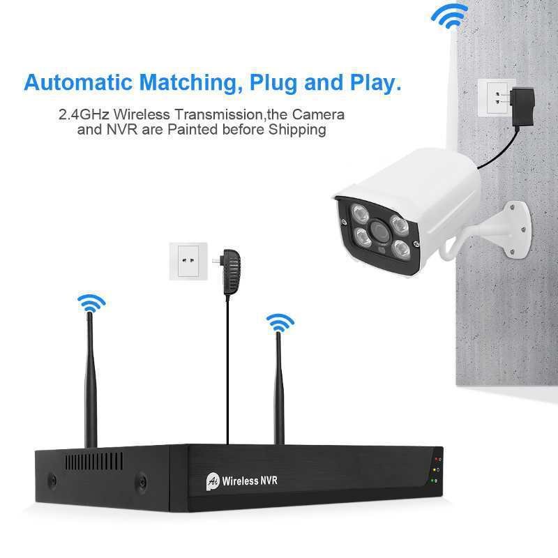 Home surveillance CCTV wireless system 4ch 8ch tuya smart wifi nvr kit outdoor 1080p 8 channel wireless security camera system
