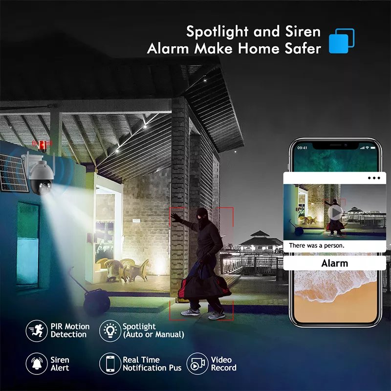 Hot Selling Sunisee 3MP Security Tapo Home System H.265 Video Outdoor Solar Surveillance & Ip Wifi Camera