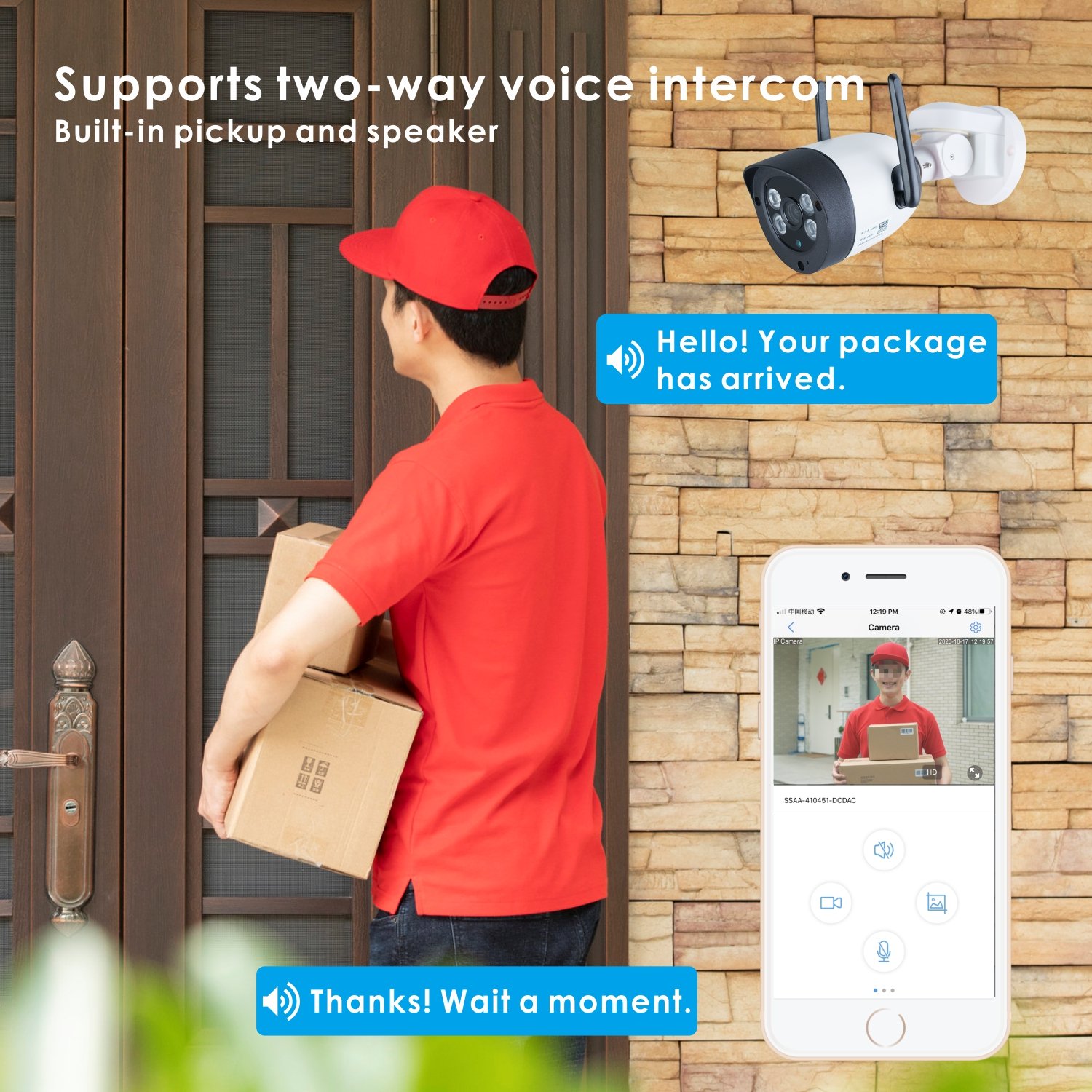Camhi Hot Selling Night Vision CCTV System Camera Full HD Wireless PTZ Bullet With Audio Home Security WiFi Surveillance Camera
