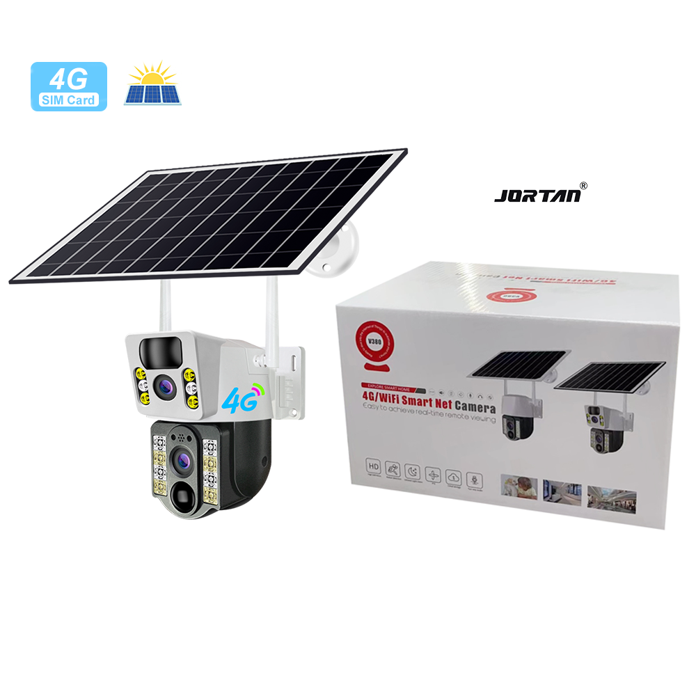 Jortan V380 Dual Len 4MP Solar Battery Powered Camera VCS03-4G CCTV LTE SIM Card 4G IP PTZ Dual Lens Camera
