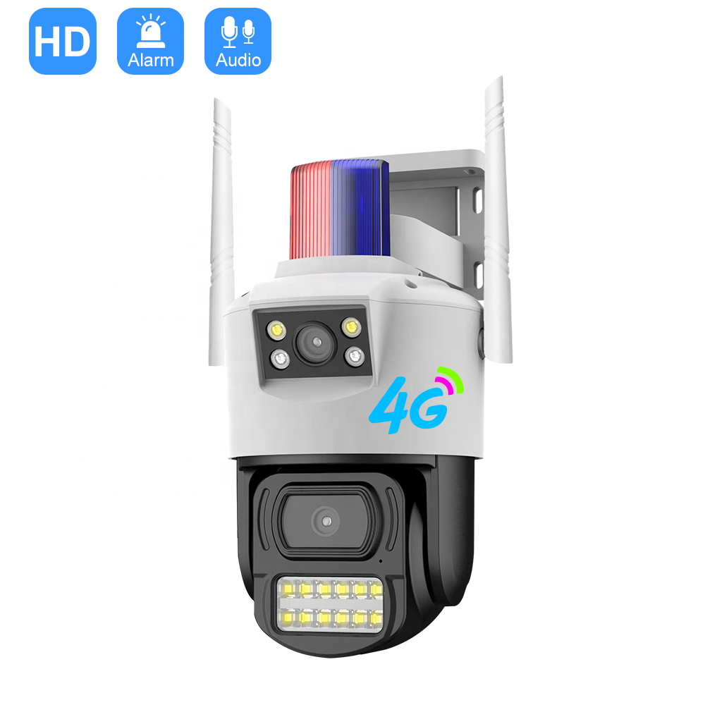 V380 4 MP Smart 4G Camera PTZ Sound Camera Home Security Alarm System Dual Lens Full Color Night Vision Surveillance Camera