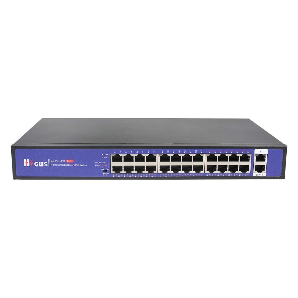 GWS-1024PSD Switch 24*10/100M PoE electrical port + 2*10/100/1000M electrical port non-NMS PoE Switch for CCTV NVR using