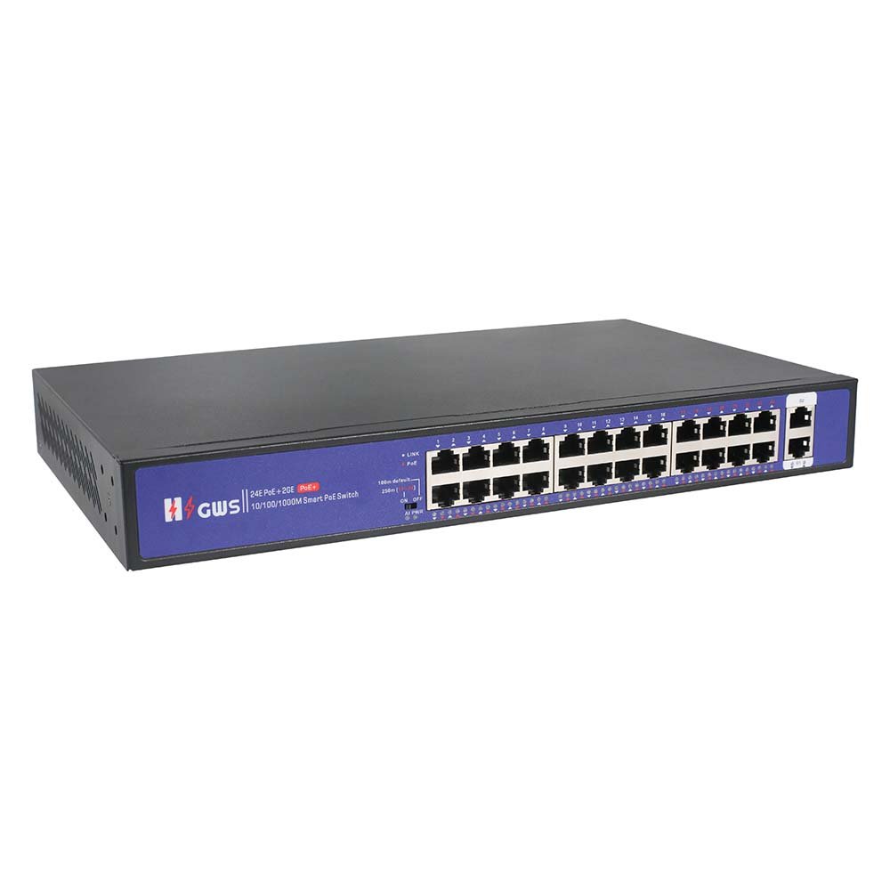 GWS-1024PSD Switch 24*10/100M PoE electrical port + 2*10/100/1000M electrical port non-NMS PoE Switch for CCTV NVR using