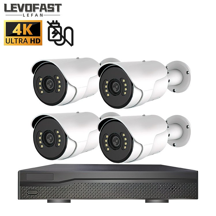 LEVOFAST Factory IP Pro app 8CH 4CH POE Full System Camera Human Motion Tracking 8MP Night Vision CCTV Camera