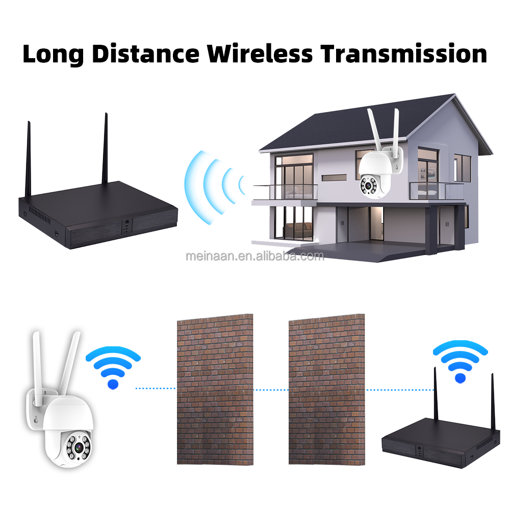OEM 3MP iCSee Xmeye Home WiFi 4CH NVR Monitor CCTV PTZ Camera Kit Wireless WiFi Surveillance Outdoor Security CCTV Camera System