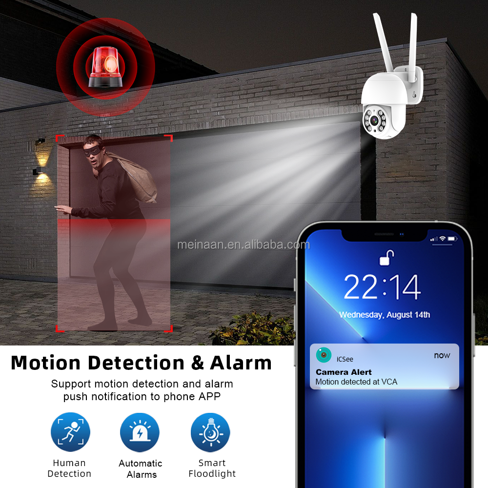 OEM 3MP iCSee Xmeye Home WiFi 4CH NVR Monitor CCTV PTZ Camera Kit Wireless WiFi Surveillance Outdoor Security CCTV Camera System