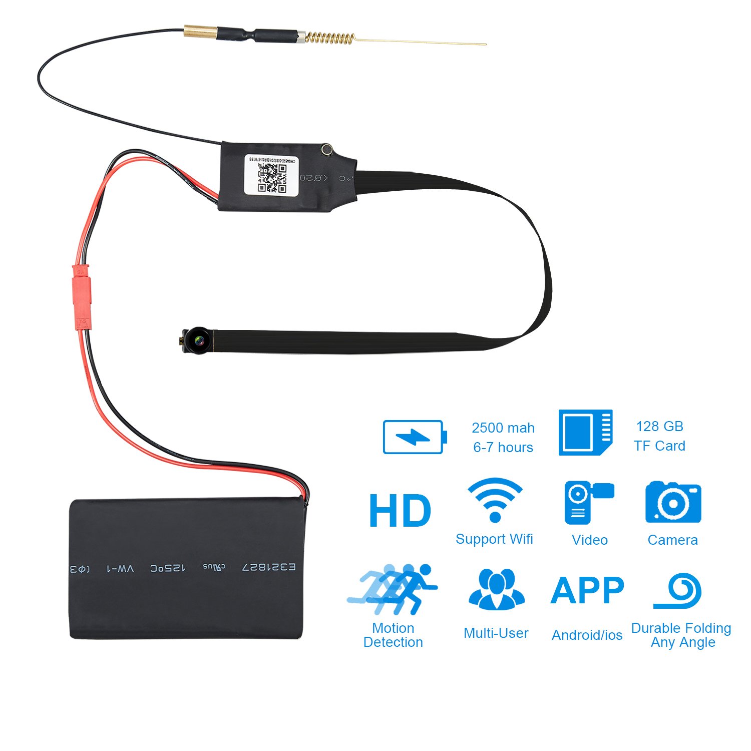 DIY Camera Mini Camera Portable and Wireless Nanny Cam 1080P HD with Motion Detection Security Cameras for Home Office Outdoor