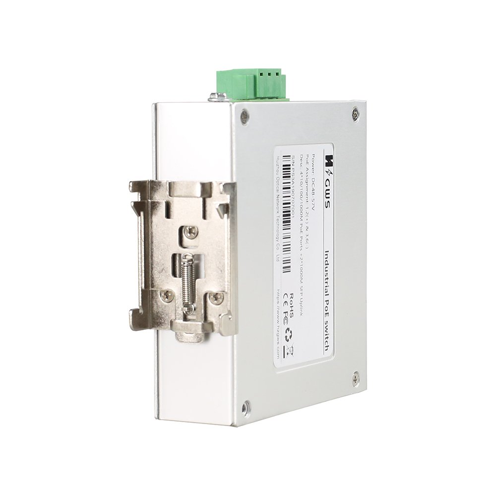 HZGWS Original switch 6 port full Gigabit E-Network Industrial Managed Ethrtnet Switch and 4 PoE Port + 2 SFP port Switch