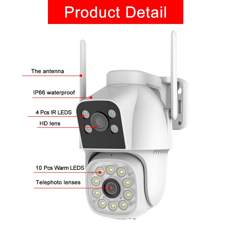 Fosvision HD 3MP Smart Wifi IP Cameras Wireless 3MP Outdoor Two Way Audio IP Auto Tracking CCTV Network Camera