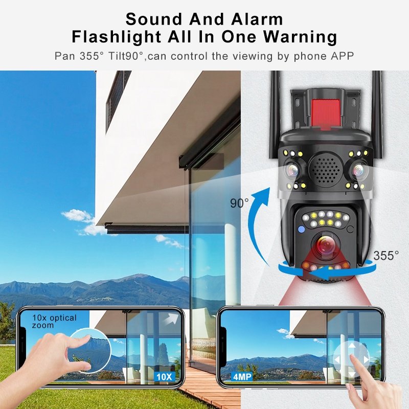 New 6mp 4g Sim Card Network Camera Wifi Wireless Home Security Cctv System Two Way Intercom IP Camera Outdoor 4K