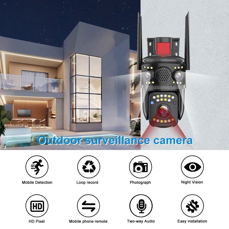 New 6mp 4g Sim Card Network Camera Wifi Wireless Home Security Cctv System Two Way Intercom IP Camera Outdoor 4K