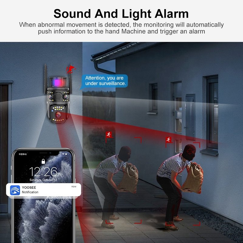 New 6mp 4g Sim Card Network Camera Wifi Wireless Home Security Cctv System Two Way Intercom IP Camera Outdoor 4K