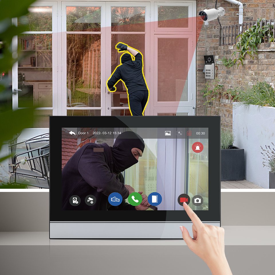 IP Video Intercom 10 Touch Monitor Video Door Phone Intercom System for 3 Unit Apartment Tuya Wifi Doorphone