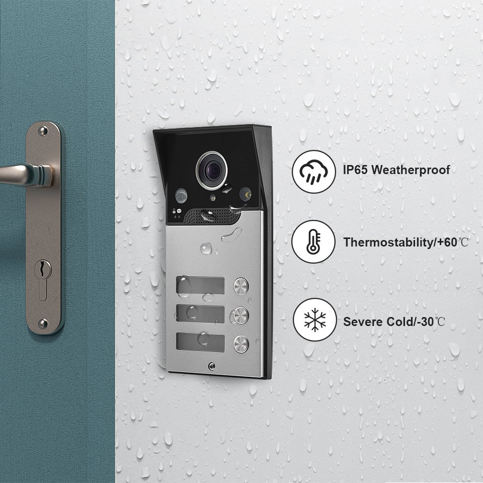 IP Video Intercom 10 Touch Monitor Video Door Phone Intercom System for 3 Unit Apartment Tuya Wifi Doorphone
