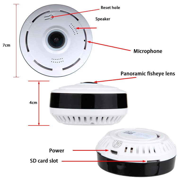 R3 Wifi Panorama Camera 3MP 1080P Security Camera 360 Degree Panoramic Fisheye IP Camera Night Vision Cctv Surveillance