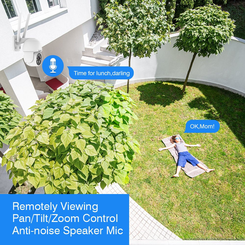 JideTech 8CH Wifi Outdoor Security System Kit Motion Detection Night Vision Nvr Kit 3mp Ptz Camera Surveillance System