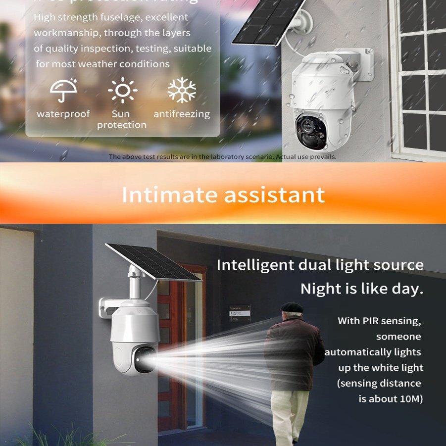 Jortan 4MP camhipro Ptz wifi low power Solar Camera 360 Degree Rotate Outdoor IP66 Waterproof cctv network ip camera