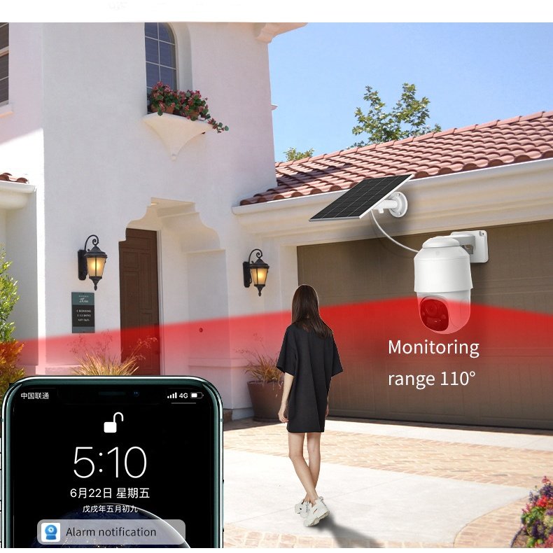 Jortan 4MP camhipro Ptz wifi low power Solar Camera 360 Degree Rotate Outdoor IP66 Waterproof cctv network ip camera