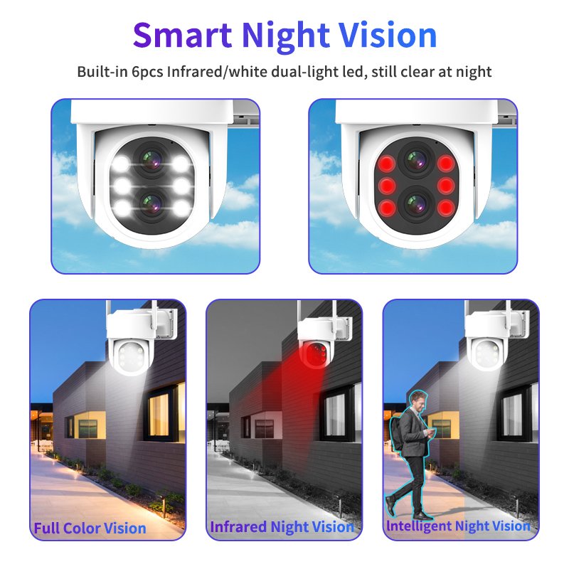 3MP Wifi Camera System Dual Lens 8ch Nvr Two Way Audio IP66 Waterproof Humanoid Detection CCTV Network Security Cameras