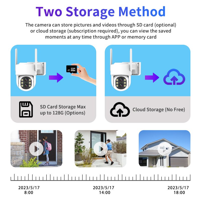 3MP Wifi Camera System Dual Lens 8ch Nvr Two Way Audio IP66 Waterproof Humanoid Detection CCTV Network Security Cameras