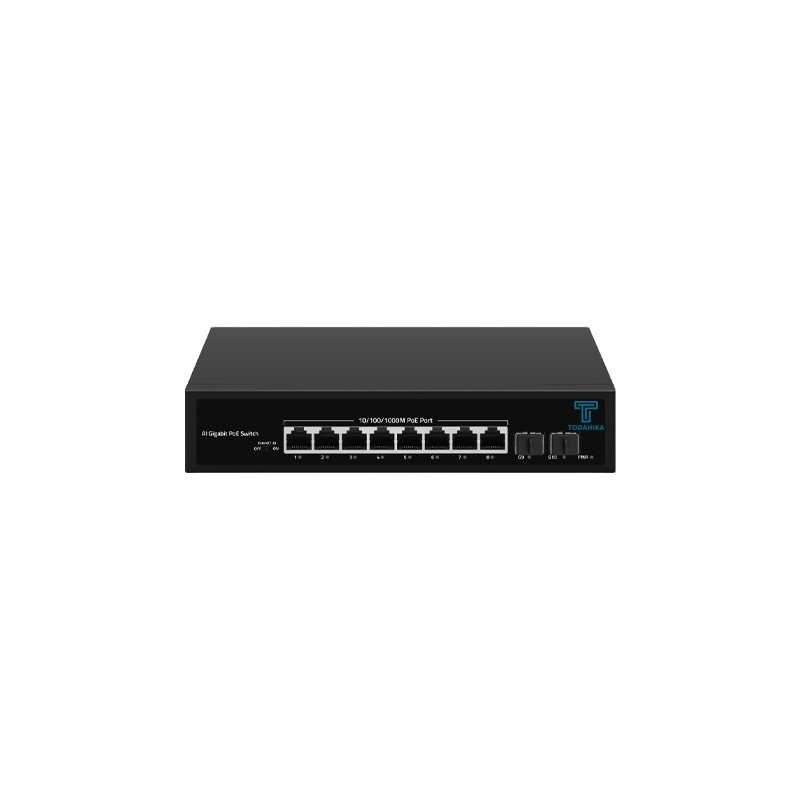 CE EAC 2 x Gigabit SFP and 8 x 10 100 1000Base-T PoE Port Unmanaged Ethernet POE Switch