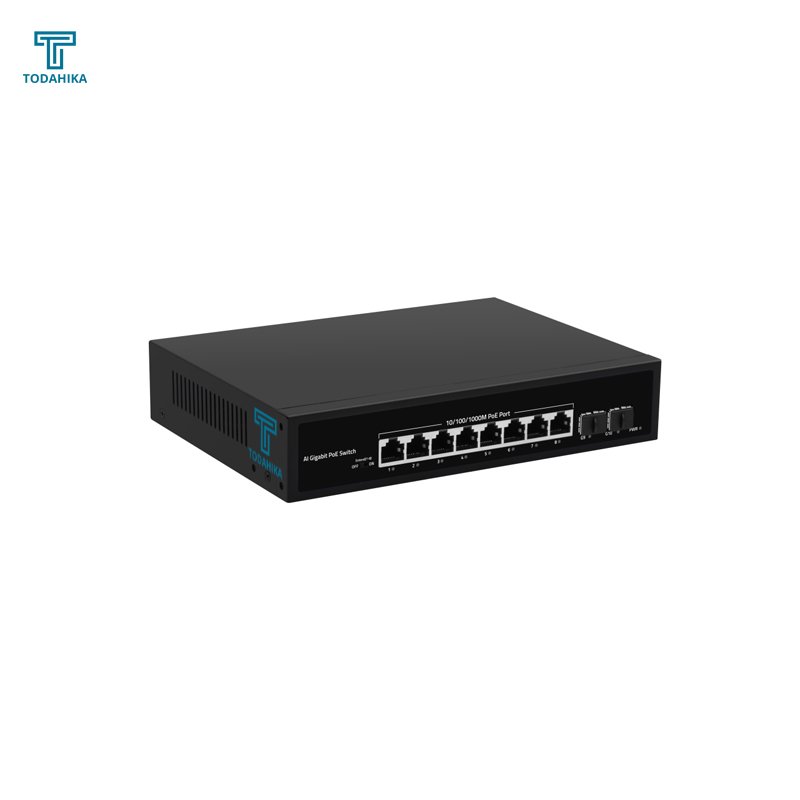 CE EAC 2 x Gigabit SFP and 8 x 10 100 1000Base-T PoE Port Unmanaged Ethernet POE Switch