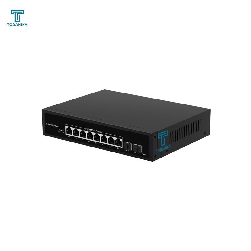 CE EAC 2 x Gigabit SFP and 8 x 10 100 1000Base-T PoE Port Unmanaged Ethernet POE Switch