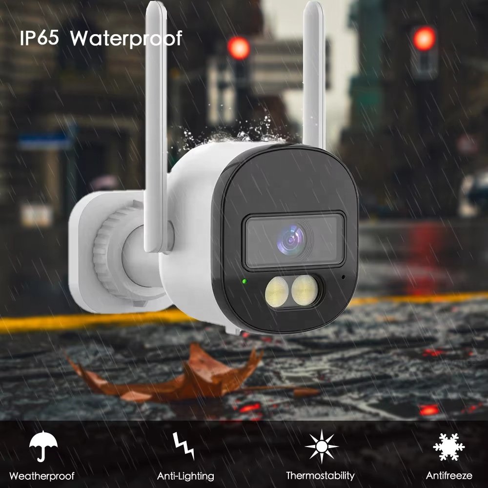 Tuya Smart Life WiFi IP Camera 2Mp Security Outdoor Waterproof IP66 Infrared Color Two Way Audio SD Card Slot cctv bullet camera