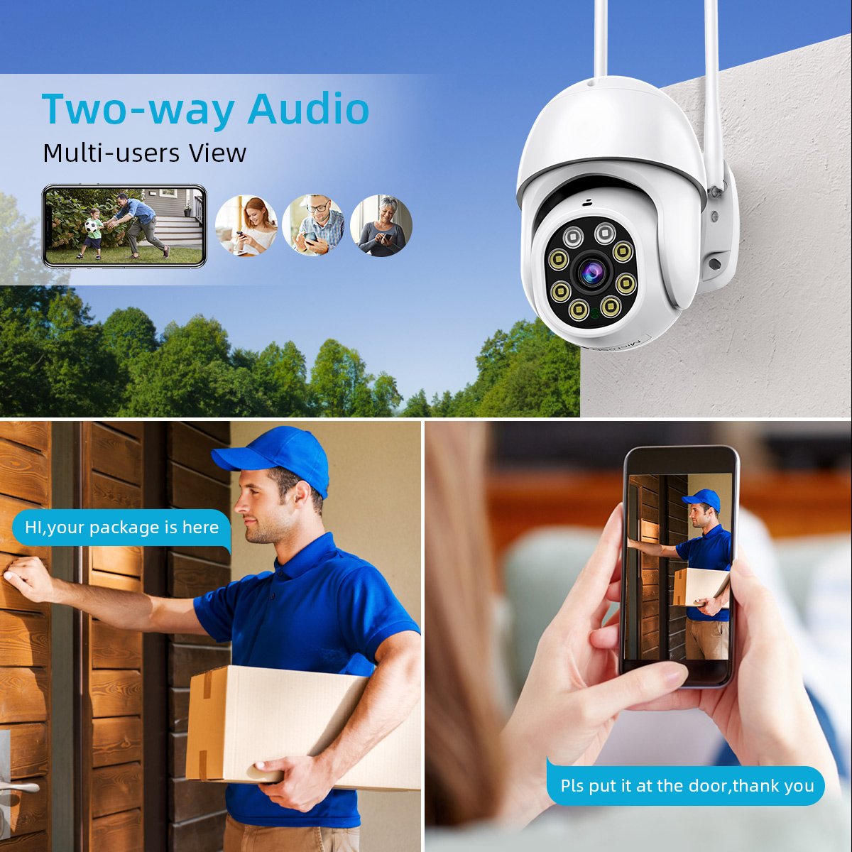 Wistino 4MP Audio Auto Tracking CCTV camera Waterproof Security Night Vision Camera 8ch PTZ Wifi Cctv Surveillance System