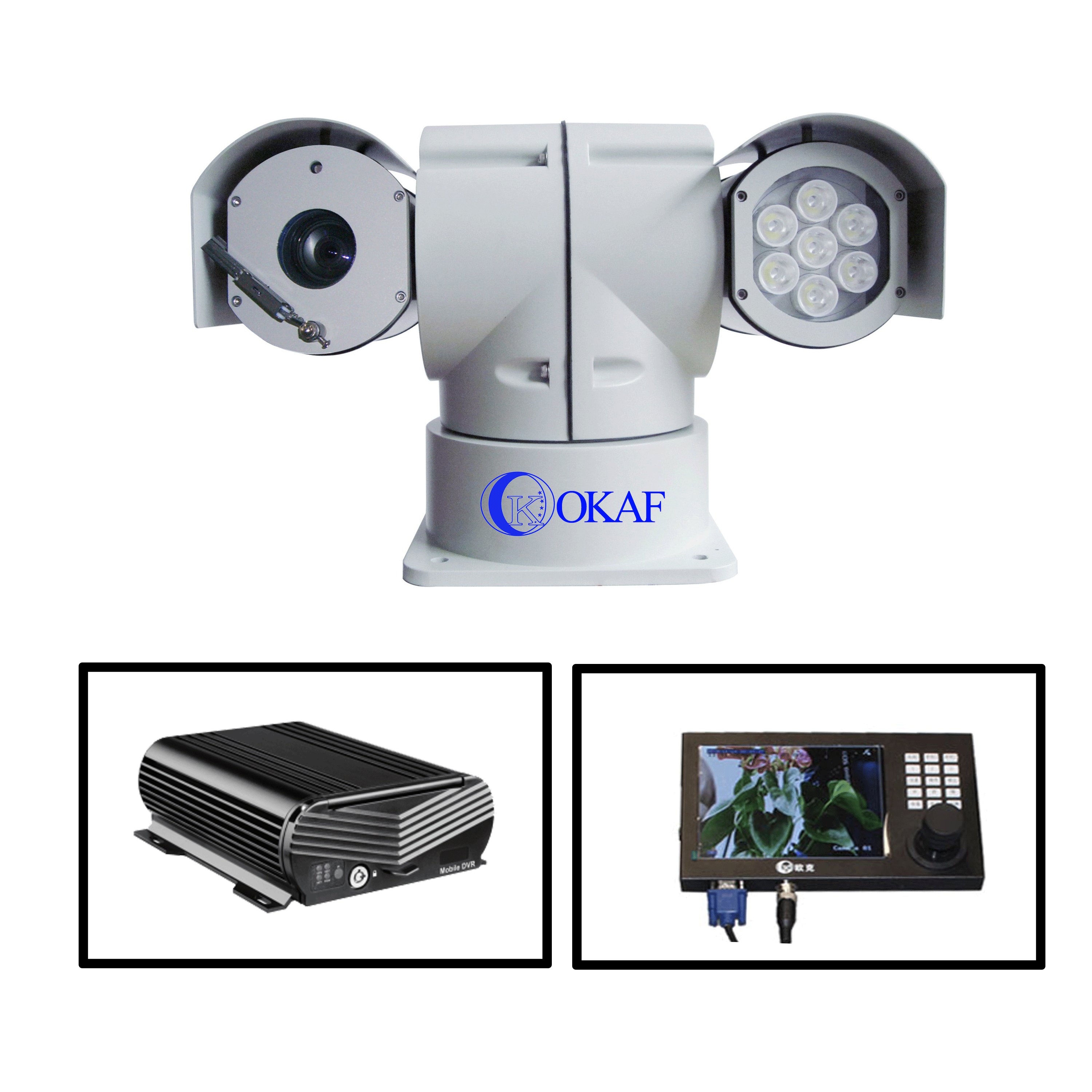 Complete Set of Mobile Vehicle Monitoring and Forensics System with PTZ Camera, NVR, and Controller for Vehicle Camera