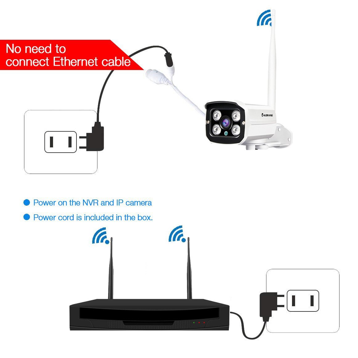 Home Security Camera System Wireless 2MP 8CH Security Camera Kit NVR Surveillance Wifi Camera System CCTV Video