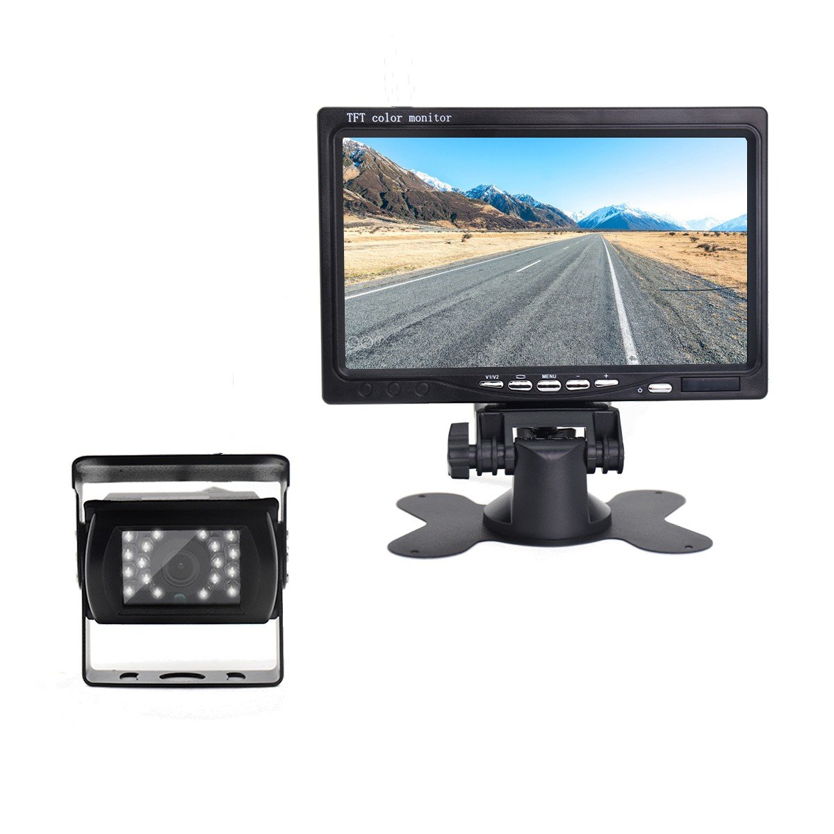 LCD Rear View Display Screen 7 Inch HD Car Reversing Parking Security Surveillance Monitor for Vehicle Backup Camera kit