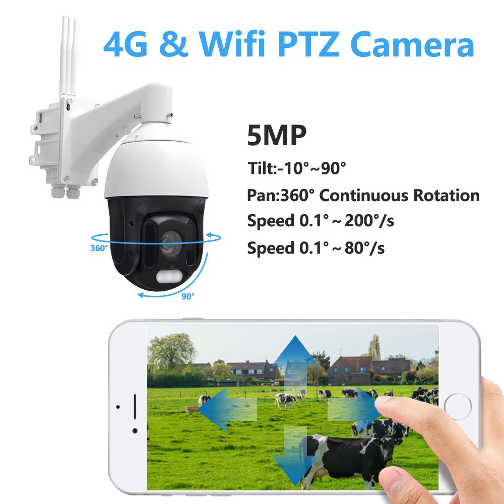 Multifunctional Farm Rural 4G CCTV Dual Light AI Smart Auto tracking Video Surveillance WiFi Security Cameras