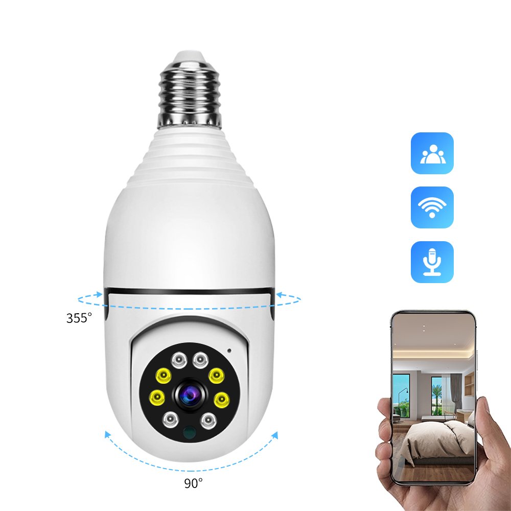 Surveillance v380pro 1926P 3mp panoramic wireless lightbulb ip e27 ptz 360 degree wifi cctv security light bulb camera