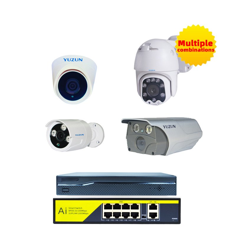 Surveillance Products 4 Channel 1080P 2MP 4K Motion Detection Alarm Push LED light Security POE Camera System