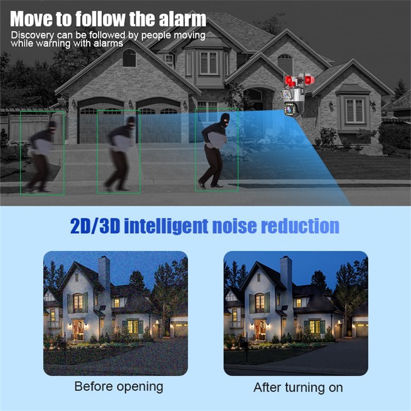 4mp 4x Zoom Security Camera System Wireless Outdoor Wifi Network Surveillance Ip Cameras Dual Lens Ptz Cctv Camera