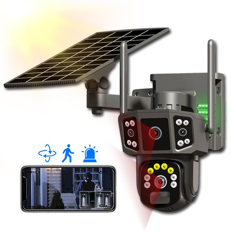 V380 Pro PTZ 4G Solar Security Camera System Wireless Outdoor Motion Detection 360 Degree Rotation H.265 Wifi Wireless camera
